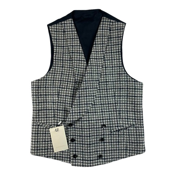 NWT Suitsupply Vest Cream Gray Herringbone Salvo Wool Baby Alpaca Blend 40R NWT